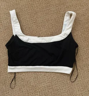 Altar'd State Top Crop White black thumbnail 1