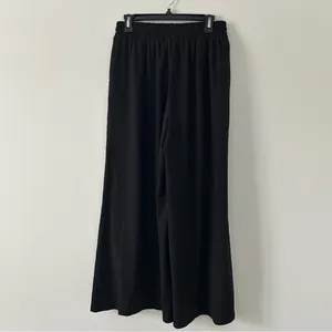 Baltic Born Black High Rise Wide Leg Pull On Drawstring Casual Trouser Pants M thumbnail 3