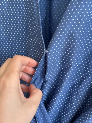 PAIGE Aeldra Wrap Top Blue White Dot Print Long Sleeve Blouse Size M thumbnail 7