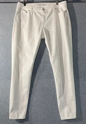 Michael Kors Skinny Jeans Women Size 10 White Stretch Denim Mid Rise Casual‎ EUC thumbnail 1