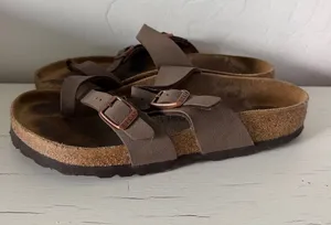 Birkenstock Mayari Sandals Women 5-5.5 EU 36 Brown Birko Flor Strappy thumbnail 1