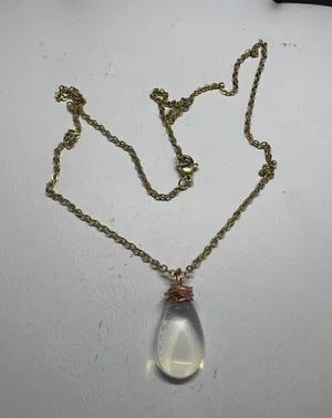 Handmade Opalite Drop Gold Chain Necklace thumbnail 4