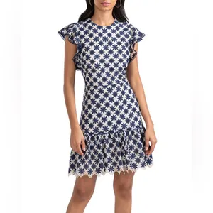 NWT Shoshanna Kassia Mini Dress Navy Ivory‎ Lace Size 10 thumbnail 2