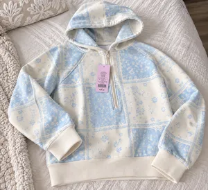 Wild Fable™ Hooded Sweatshirt with Blue Print – XXS thumbnail 3