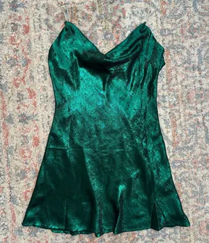 Green Cowl Neck Mini Dress thumbnail 1