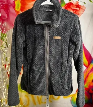 W135. Columbia grey fleece jacket with zipper pockets thumbnail 1