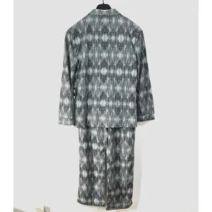 FRYE‎ Premium Sleepwear Mens Large Flannel Print Notched Set Gray Cotton Blend thumbnail 2