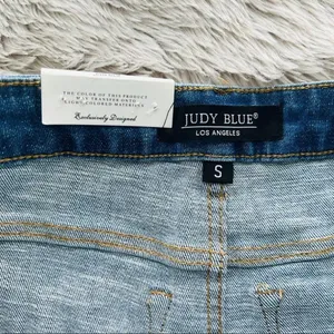 NWT Judy Blue denim distressed Leopard patch shorts size small New High Waist thumbnail 3