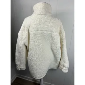 Aerie Dream Sherpa Shacket Jacket Shirt in Cream. Size Large thumbnail 6
