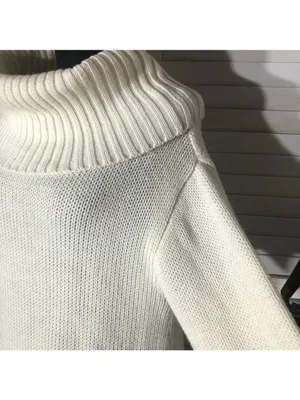 Poof! Cream Cowl Neck Open Back Bow Sweater Dress Size S thumbnail 6