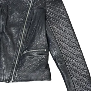 Dawn Levy Black Quilted Genuine Leather Moto Jacket Size Small thumbnail 4