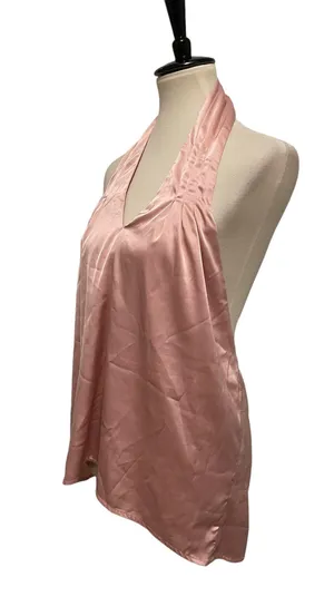 Revolve Pink Satin Halter Open Back Top thumbnail 2