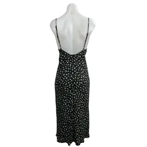 Urban Outfitters Ramona Black Floral Sleeveless Midi Cami Tank A-Line Dress XS thumbnail 3