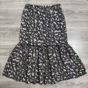 Cottagecore Metrowear Women's Midi Skirt Sz M Floral Lined Tiered‎ Elastic Waist thumbnail 10