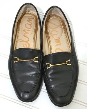 Sam Edelman Loraine Black Leather Horsebit Loafers Gold Hardware Flat Shoes thumbnail 1