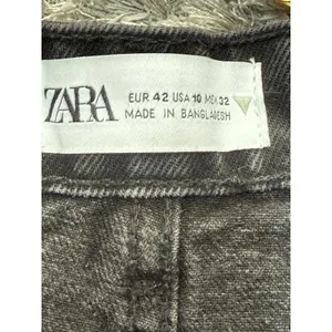 NWT Zara Women's Black High Waisted Frayed Hem Cut Off Denim Shorts Size 10 thumbnail 6
