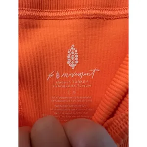 Free People Movement Orange Ribbed Shorts Women’s Size Large‎ thumbnail 5