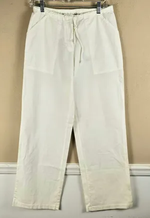 Johnny Was Item Womens White Wide Leg Pants Small‎ thumbnail 1