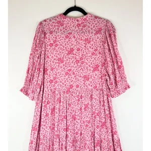 Karlie Womens Dress Pink Floral Ditsy Midi Tiered A Line Cottagecore Boho Small thumbnail 8