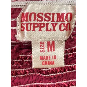 Mossimo Supply Co Womens Smocked Tiered Cotton Dress Medium Boho Earthy FLAW thumbnail 3