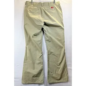 Dickies Womens Bootcut Work Pants Khaki Slim Fit‎ Stretch Durable wide leg 14R thumbnail 2