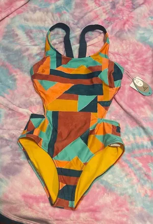 Womens prana neolani one piece swimsuit Atlantic seaglass M thumbnail 1