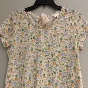 LC Lauren Conrad women’s pineapple print lace top size M thumbnail 2