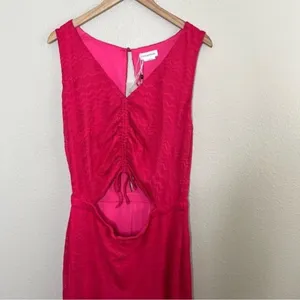 Lovers and friends Sharon hot pink cut out sleeveless jumpsuit size XL chevron thumbnail 3