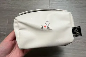 Snoopy and friends mini white faux leather pouch purse thumbnail 1