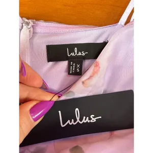 NWT Lulus Chic Preciousness Lavender Floral Organza Bustier Maxi Dress Gala XS thumbnail 7