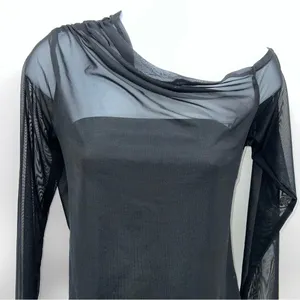 Abercrombie & Fitch Black Sheer Long Sleeve Blouse thumbnail 2
