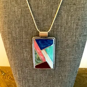Handmade Artistic sterling 925 necklace set thumbnail 2