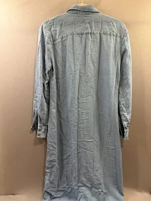 Loft size 6 button down chambray Shirt Dress midi fall style women’s thumbnail 5