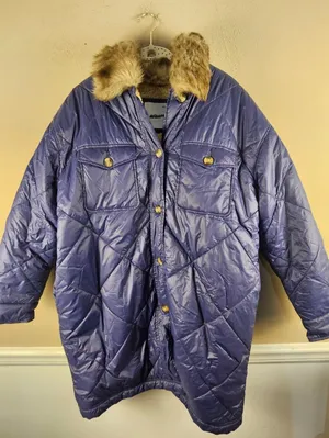 Aerie Womens Blue Quilted Oversized Puffer Coat Medium thumbnail 1