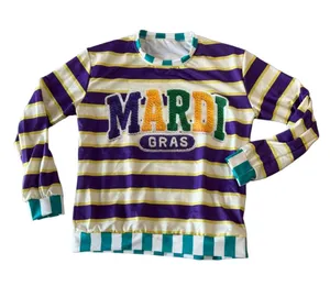 Men’s / Women’s Mardi Gras Long Sleeve Striped Top Size S #260760 thumbnail 1