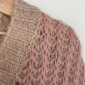 Democracy Chunky Knit V Neck Striped Relaxed Fit Sweater Pullover size XL thumbnail 5