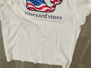 Vineyard Vines White Short-Sleeve Tee with American Whale Pocket Logo thumbnail 3
