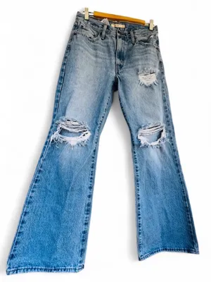Levi’s Baggy Boot Jeans Distressed Light‎ Wash Y2K Skater Wide Leg 27 relaxed thumbnail 3