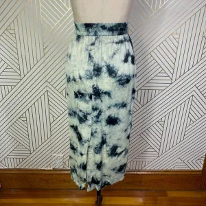 Zara The Batik Tie‎ Dye Midi Slip Skirt in Green Blue Size US XS thumbnail 8