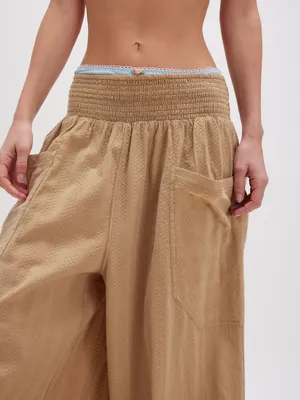 Free People Take It Easy House Pant in Tan NWOT thumbnail 1