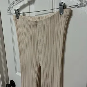 MESHKI chaira straight leg rib‎ knit pants size XS cream thumbnail 5