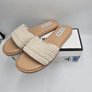 Steve Madden Women's Crochet Sandal Size 9 Tan Natural Boho New With Box Slide thumbnail 6