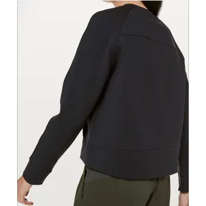 Lululemon On Track Crew Sweatshirt Size 8 Black Pullover Athleisure Sporty thumbnail 3