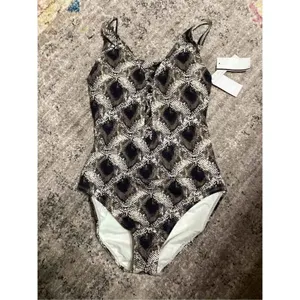 New. BLEU Rod Beattie snake print plunge swimsuit. Size 6. Retails $119 thumbnail 6