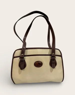 Vintage Rampage Beige Brown Shoulder Bag Classic 90s Y2K Structured Purse thumbnail 1