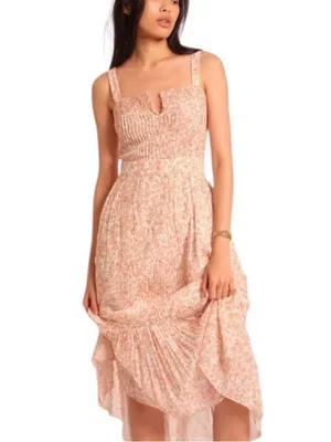 Loveshackfancy bohemian fairy girly Tove Sleeveless Floral Midi Dress size 10 thumbnail 3