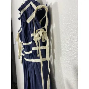 Women's Blue Sleeveless Dress Size L 100% Cotton thumbnail 7