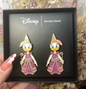 NEW IN BOX Disney BaubleBar Daisy Duck Sparkling Princess Earrings thumbnail 1