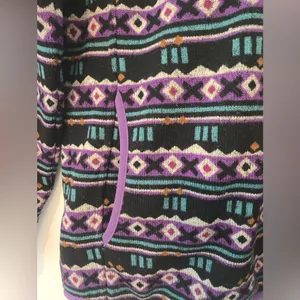 L.L. Bean Aztec Print Fleece Pullover Sweater Snap-T Womens S Granola Gorpcore thumbnail 9