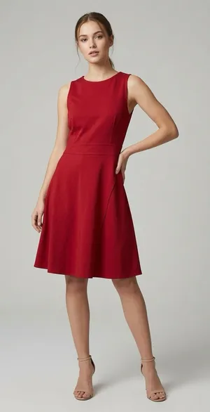 GAP Red High‑Neck Mini Shift Dress NWT Size 12 thumbnail 1